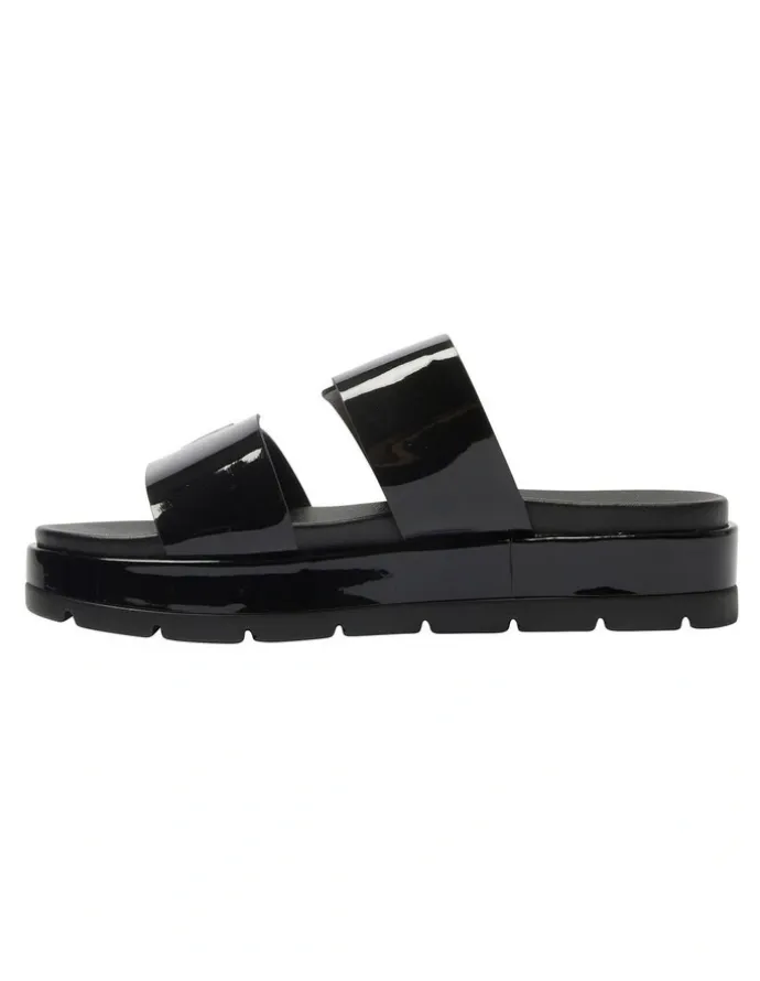 Sandler Fiction Sandals in Black Patent