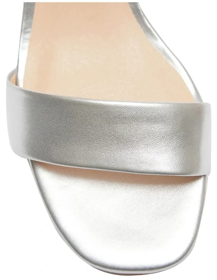 Sandler Heather Sandals In Silver Metallic Leather