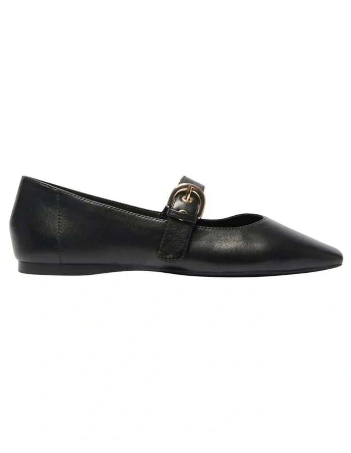 Sandler Melrose Flat Leather Shoes in Black