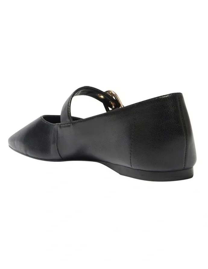 Sandler Melrose Flat Leather Shoes in Black
