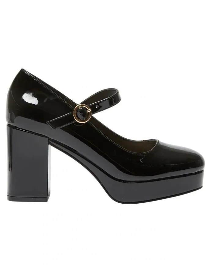 Sandler Tate Heeled Shoes in Black Patent