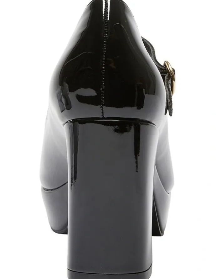 Sandler Tate Heeled Shoes in Black Patent