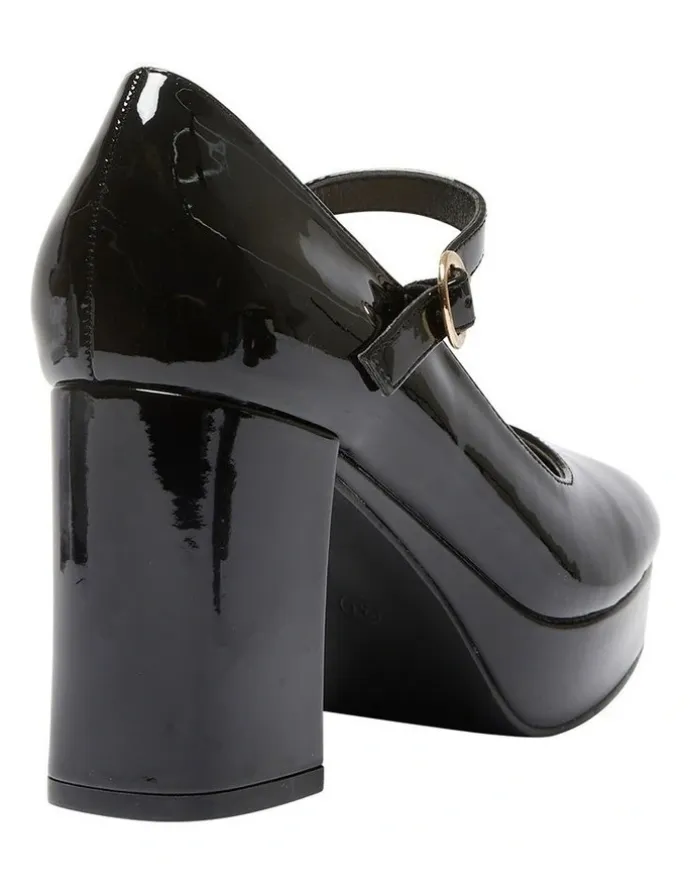 Sandler Tate Heeled Shoes in Black Patent