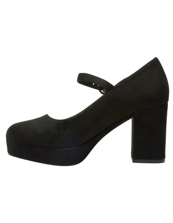 Sandler Tate Heeled Shoes in Black Micro Suede
