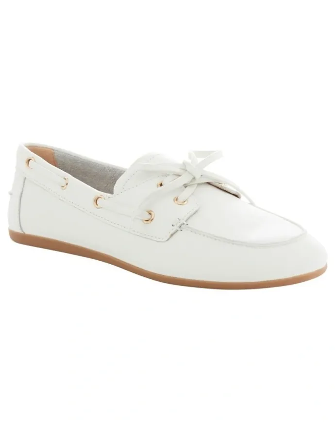 Sandler Ohio Flat Shoes in White Leather