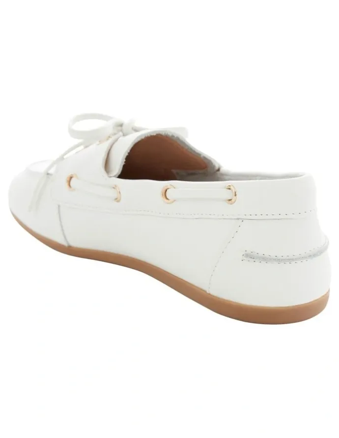 Sandler Ohio Flat Shoes in White Leather