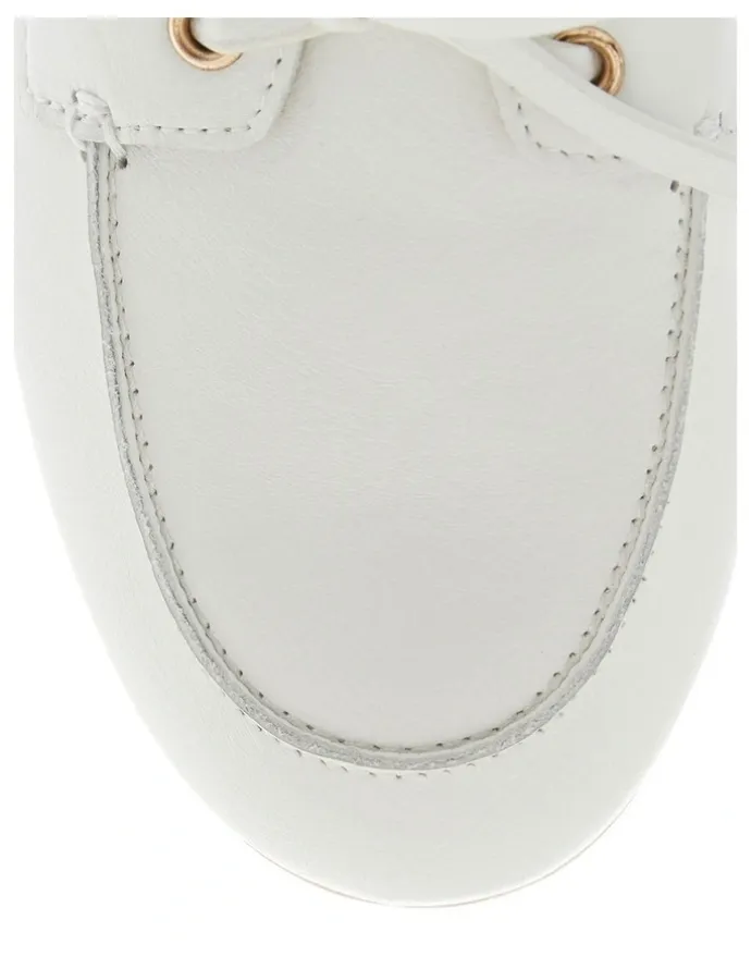 Sandler Ohio Flat Shoes in White Leather