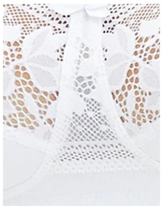 Sans Complexe Jeanne Wirefree Wide Strap Organic Cotton Bra With Lace in White