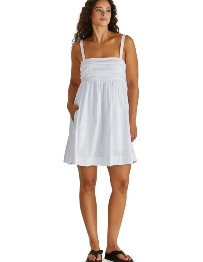 Sass Laurie Empire Line Mini Dress in White