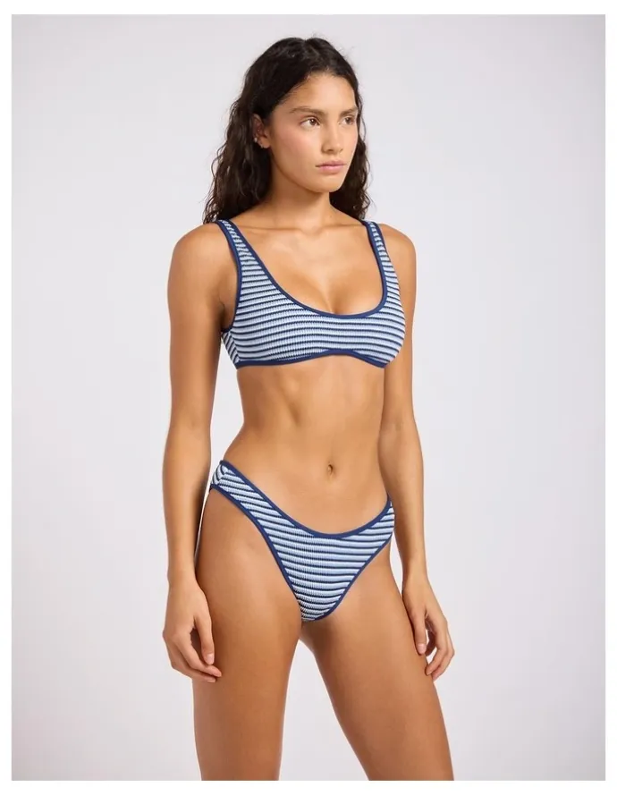 Seafolly Horizons Scoop Neck Bikini Top in Marine
