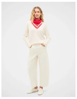 Seed Heritage Australian Merino V Neck Cable Knit