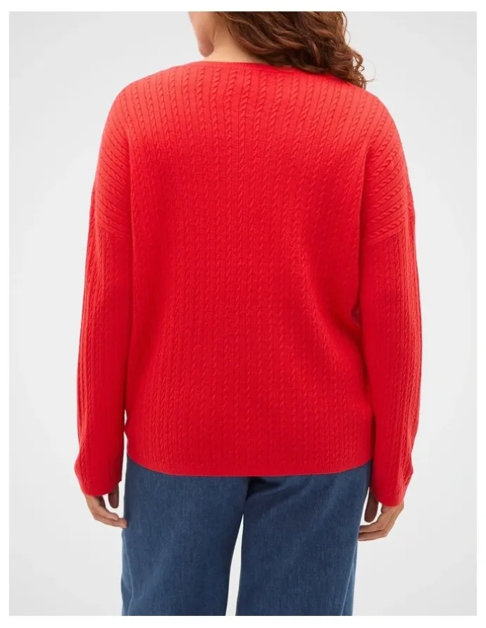 Seed Heritage Australian Merino V Neck Cable Knit