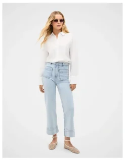 Seed Heritage Core Wide Leg Pocket Jean in Pacific Wash