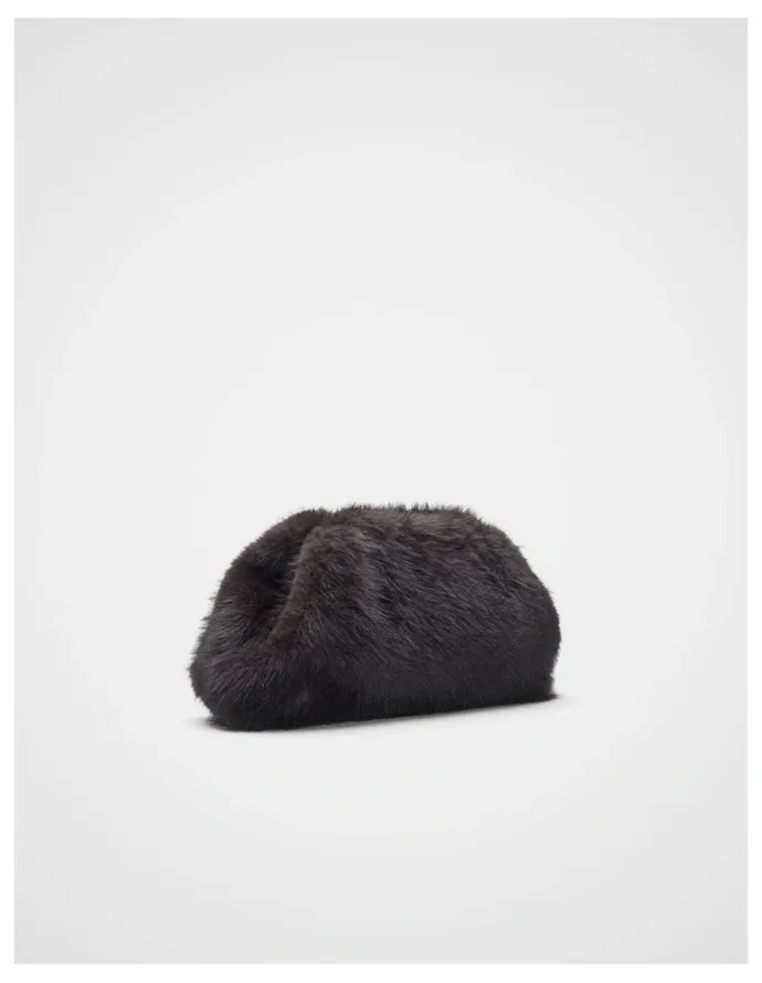 Seed Heritage Fur Clutch in Coffee Bean