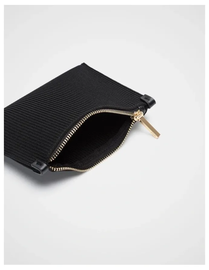 Seed Heritage Knit Zip Purse in Black