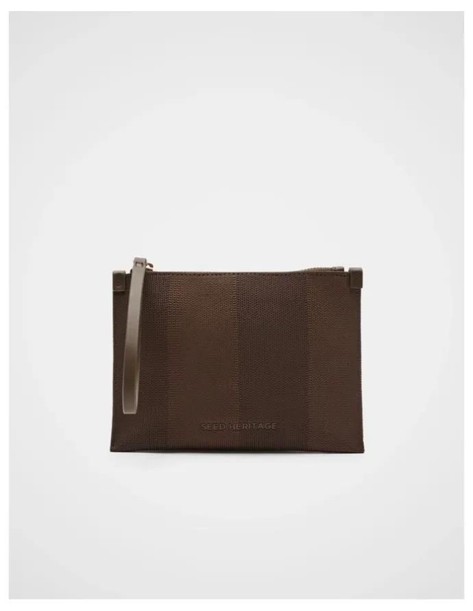 Seed Heritage Knitted Pouch in Chestnut