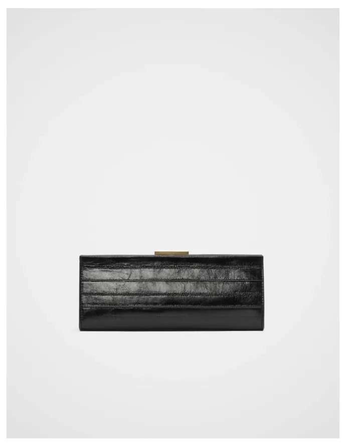 Seed Heritage Leather Box Clutch in Black