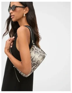 Seed Heritage Leather Shoulder Bag in Snake Print