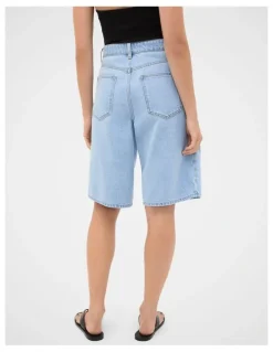 Seed Heritage Longline Jean Short in Glacial Blue Wash