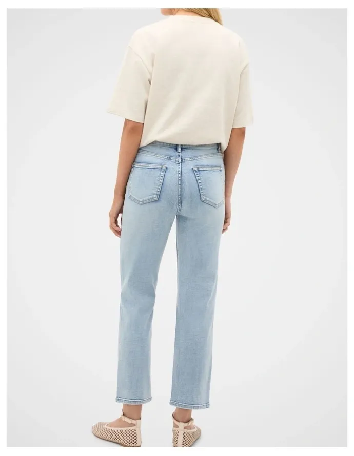 Seed Heritage Core Straight Leg Stretch Jean in Mid Blue Wash