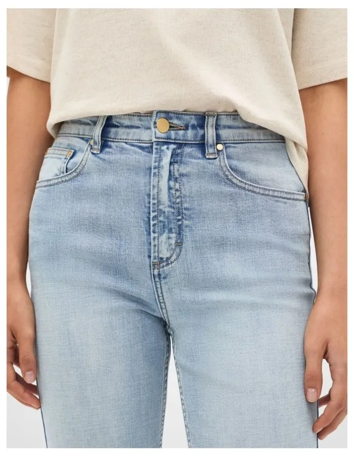 Seed Heritage Core Straight Leg Stretch Jean in Mid Blue Wash