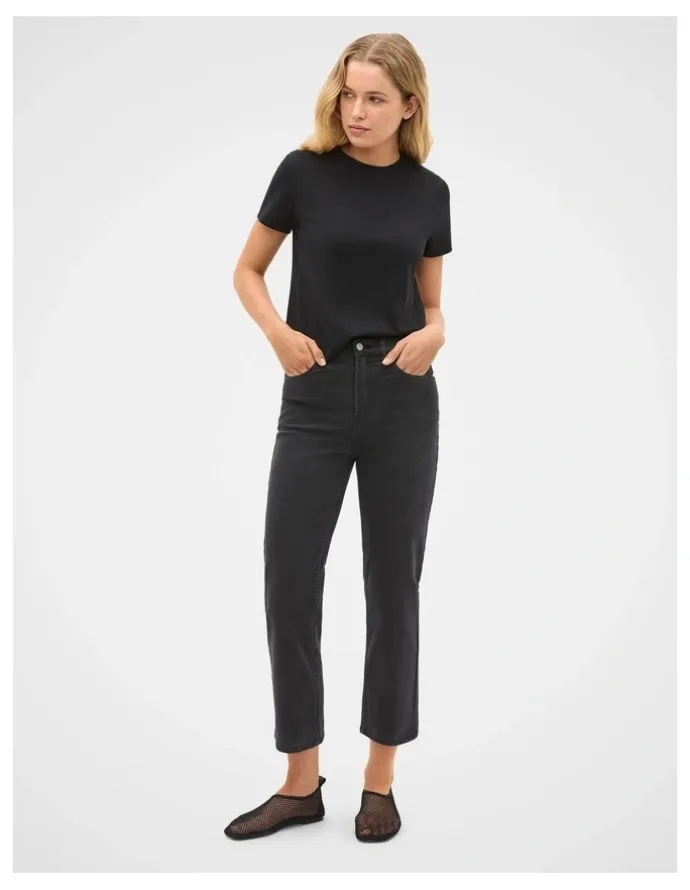 Seed Heritage Core Straight Leg Stretch Jeans in Washed Black