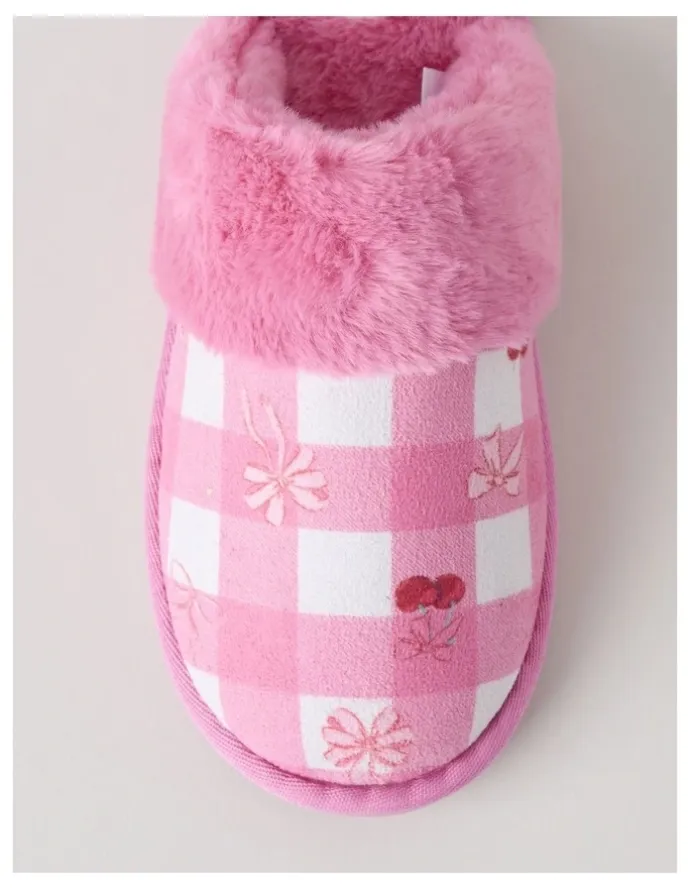 Soho Harbin Slipper in Pink Cherry/ Bow Print