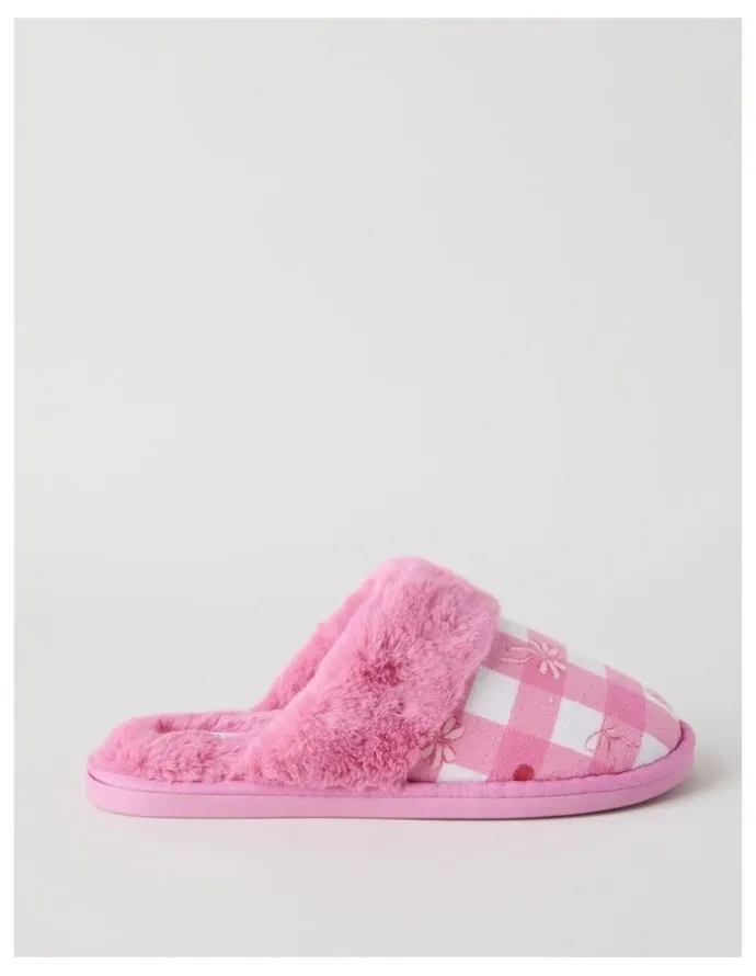 Soho Harbin Slipper in Pink Cherry/ Bow Print