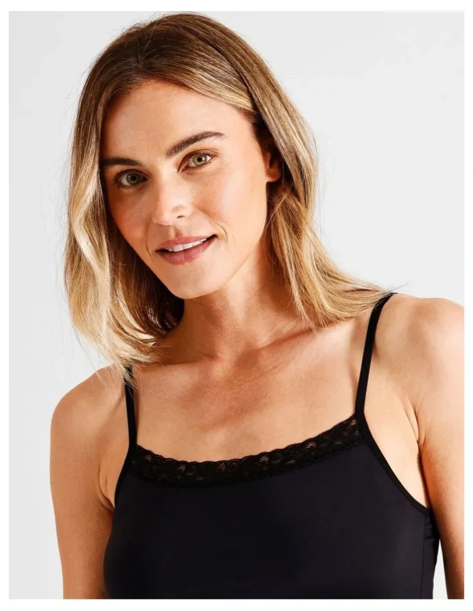 Soho Smooth Lace Cami in Black