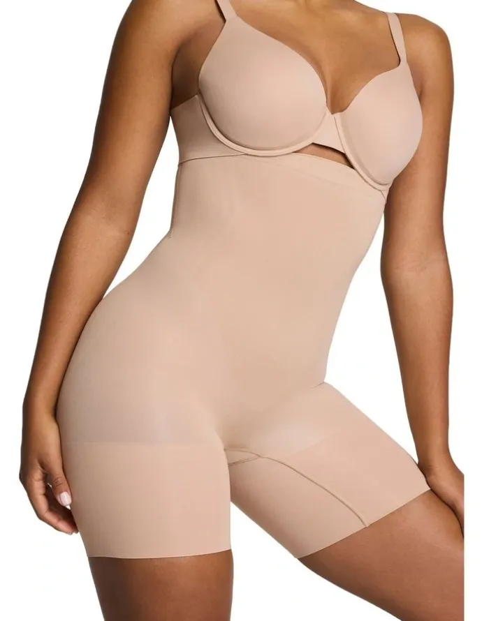 Spanx Sculpt GoFigure High Waist Mid Thigh Short in Beige