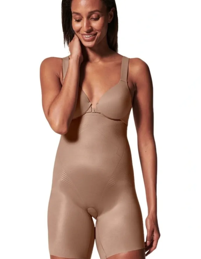 Spanx Shape™ Invisible High-waisted Mid-thigh Short in Beige