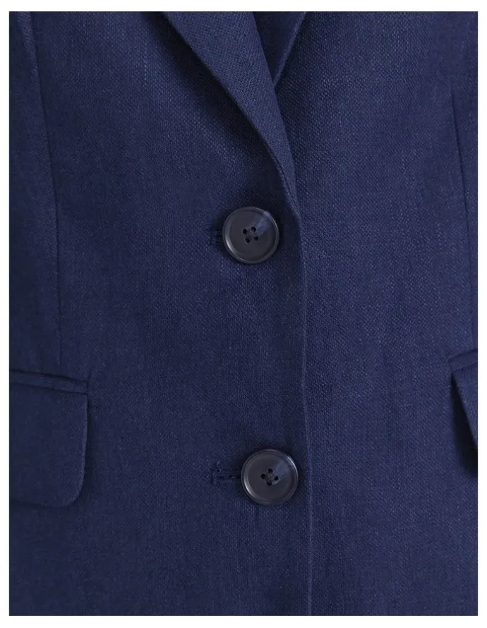 Sportscraft Freya Short Linen Blazer in Navy
