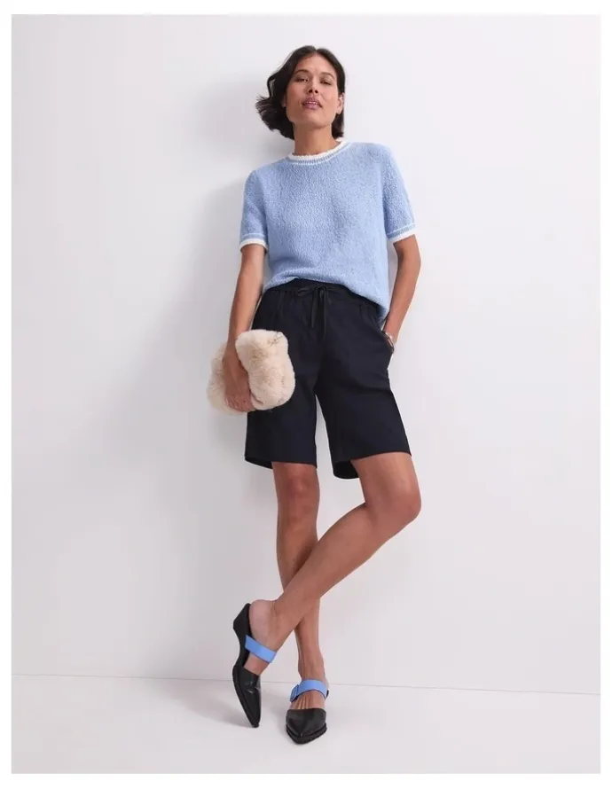 Sportscraft Rosa Linen Short in Classic Navy