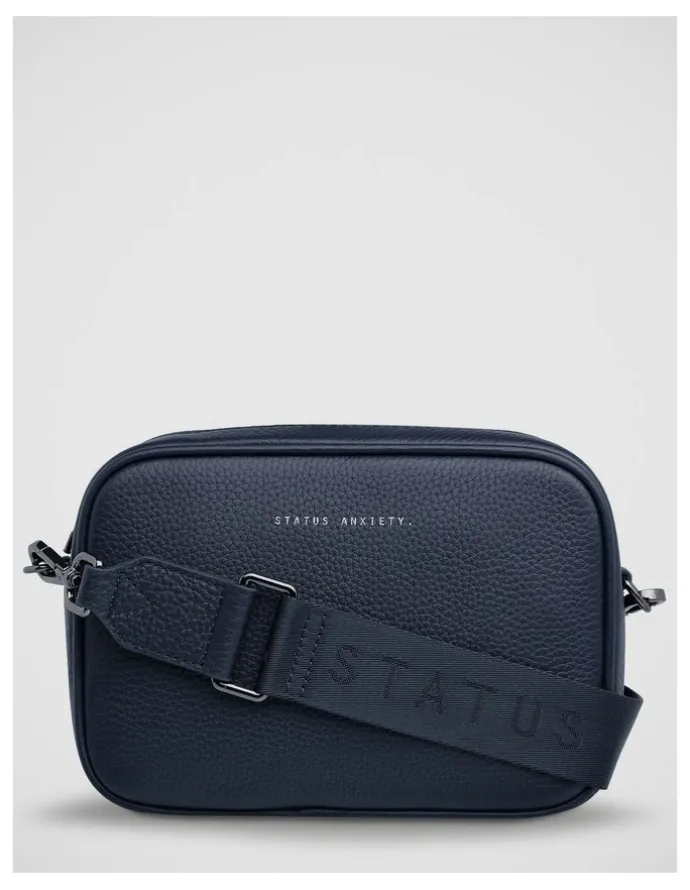 Status Anxiety Plunder Crossbody Bag with Dual Straps in Midnight Blue