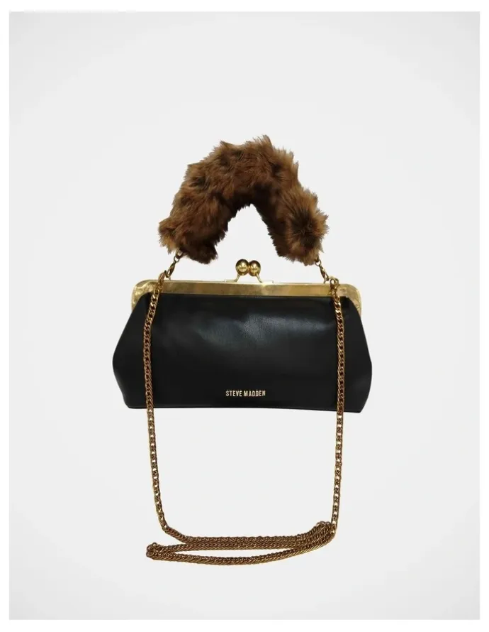 Steve Madden Bamira Clutch Bag in Black/Gold