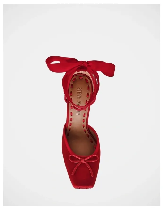 Steve Madden Larina Dress Heels in Red Satin