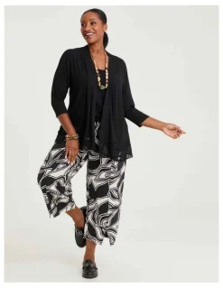 Taking Shape Bamboo Lace Trim Cardigan Black