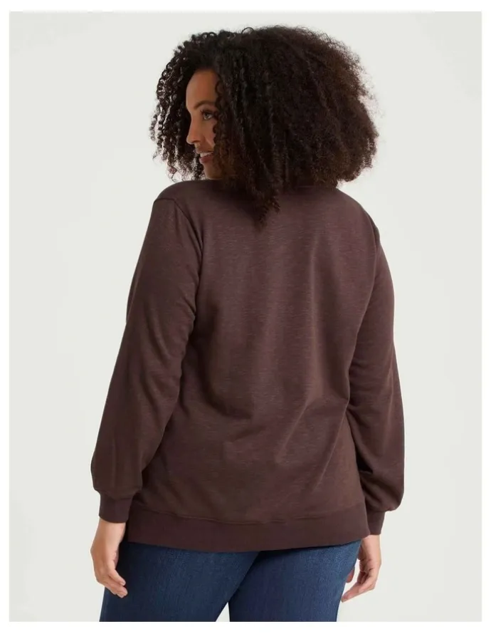 Taking Shape Boyfriend Tunic Sweat in Chocolate Fudge