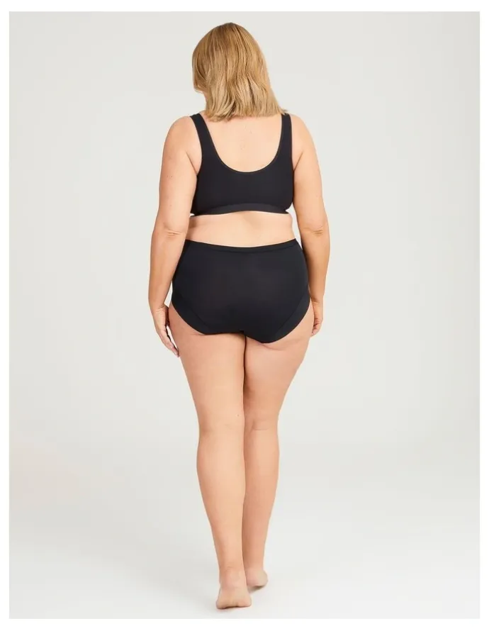 Taking Shape Cotton Front Opening Zip Bra in Black