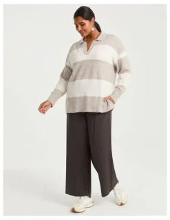 Taking Shape Luxe Touch Tape Wide Leg Trackpant in Espresso