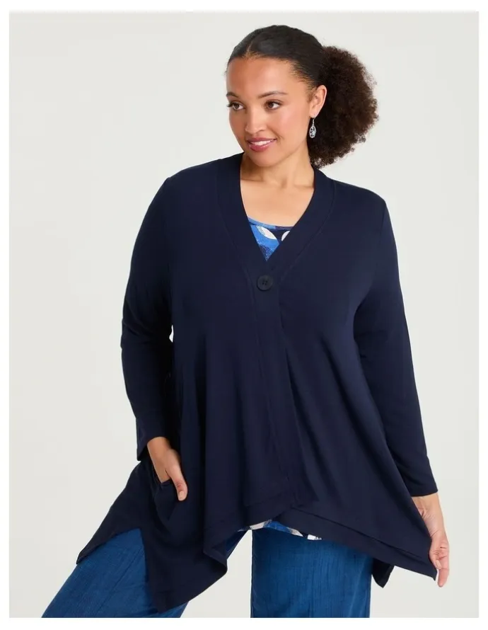 Taking Shape Natural Wiseguy Rory Cardigan Dark Indigo