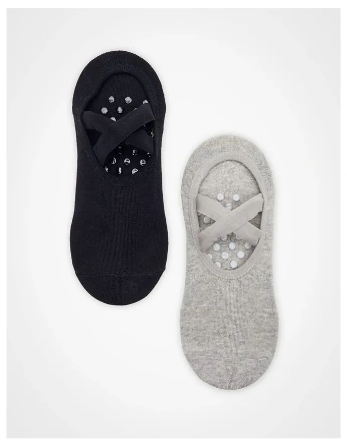 Taking Shape Non Slip Grip Cotton Socks 2 Pack in Multi