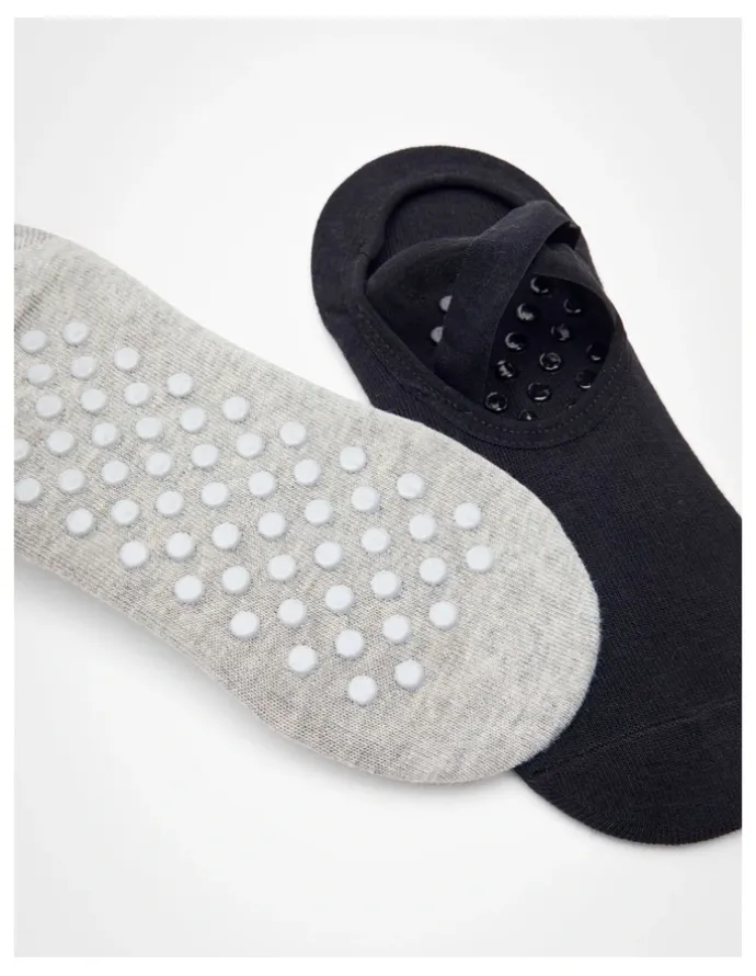 Taking Shape Non Slip Grip Cotton Socks 2 Pack in Multi