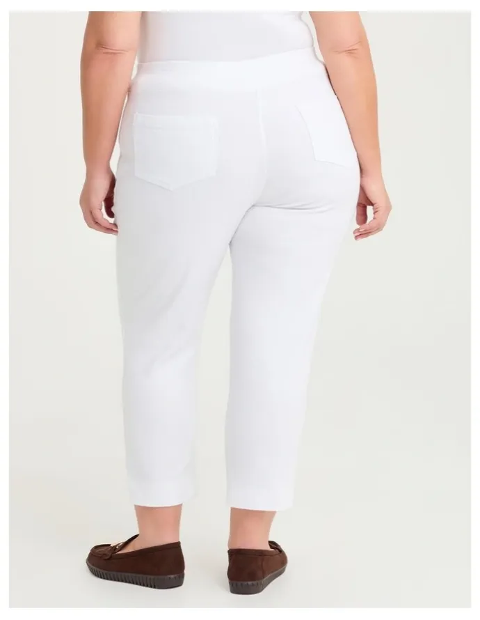 Taking Shape Petite Natural Eloise Texture Pant White