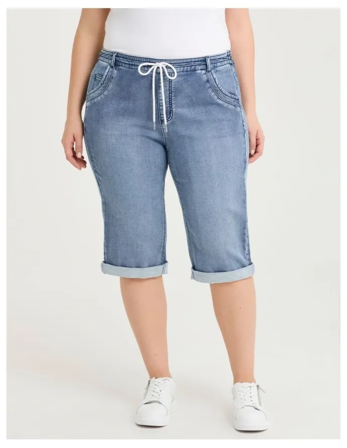Taking Shape Relaxed Denim Jogger Short Eden Blue Denim