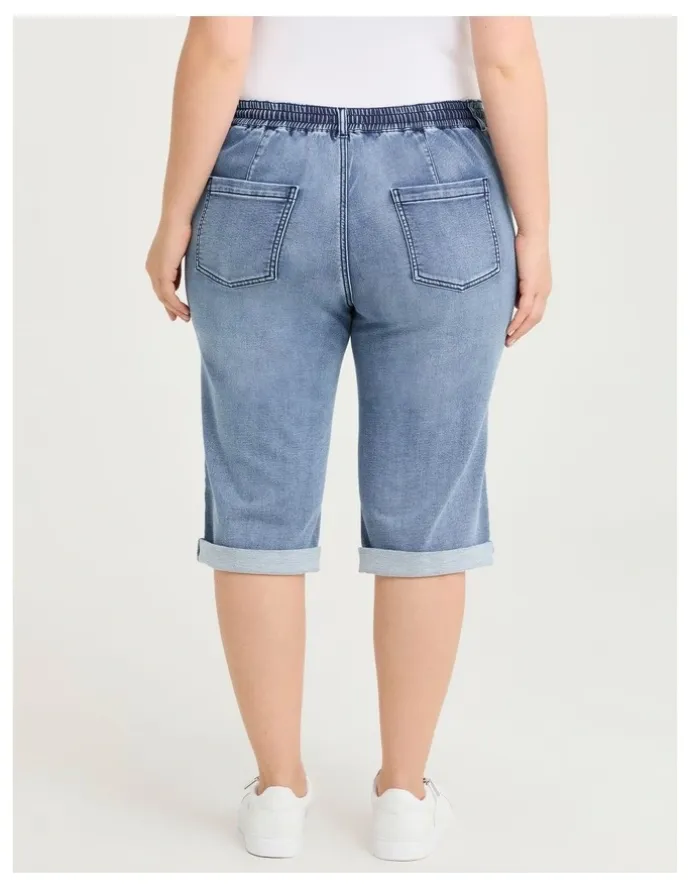 Taking Shape Relaxed Denim Jogger Short Eden Blue Denim