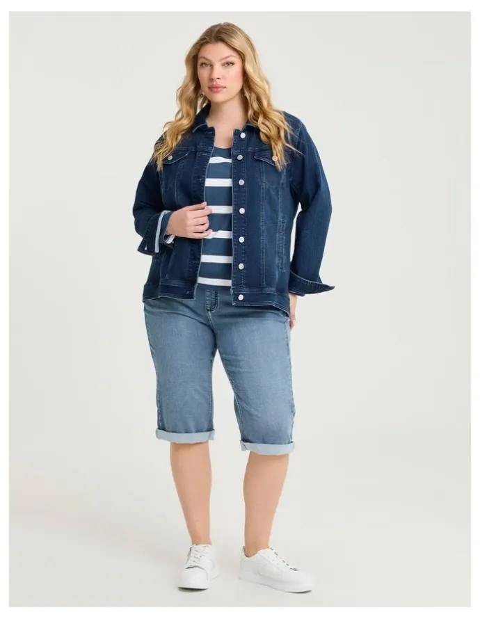 Taking Shape Relaxed Denim Jogger Short Eden Blue Denim