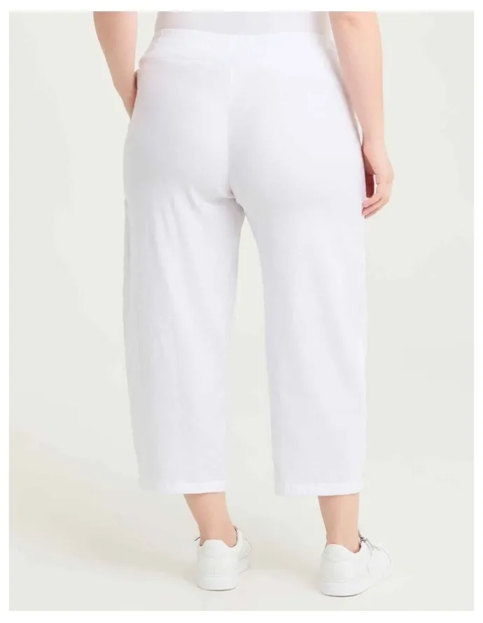 Taking Shape Stretch Linen Lantern Crop Pant Black