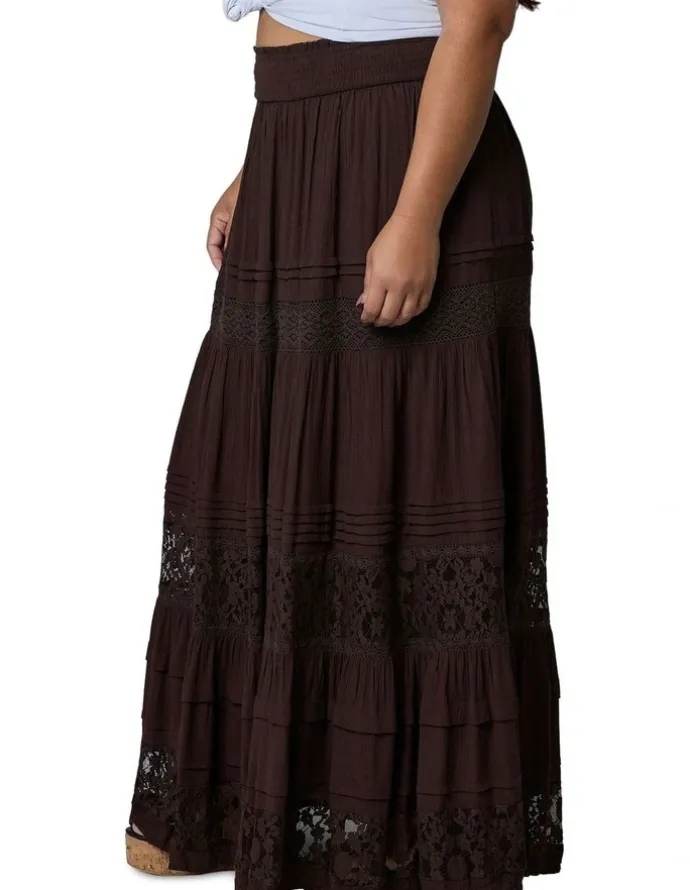 The Poetic Gypsy True Faith Maxi Skirt in Brown