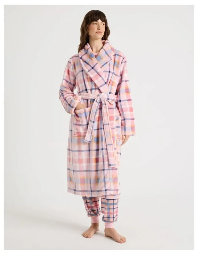 The Pyjama Foundation x Myer Robe in Pink Check Print